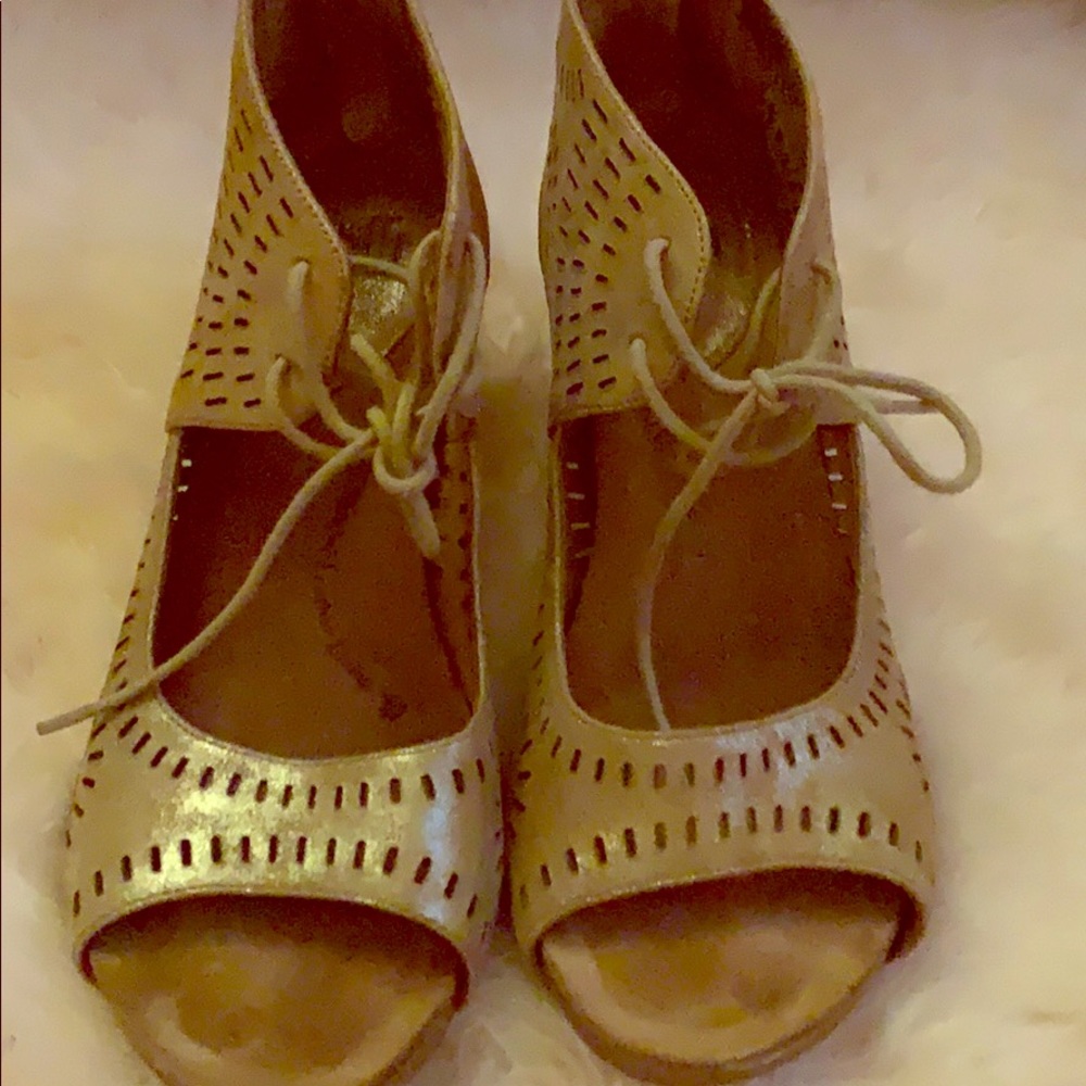 Softt Gold sandal with 2” heel